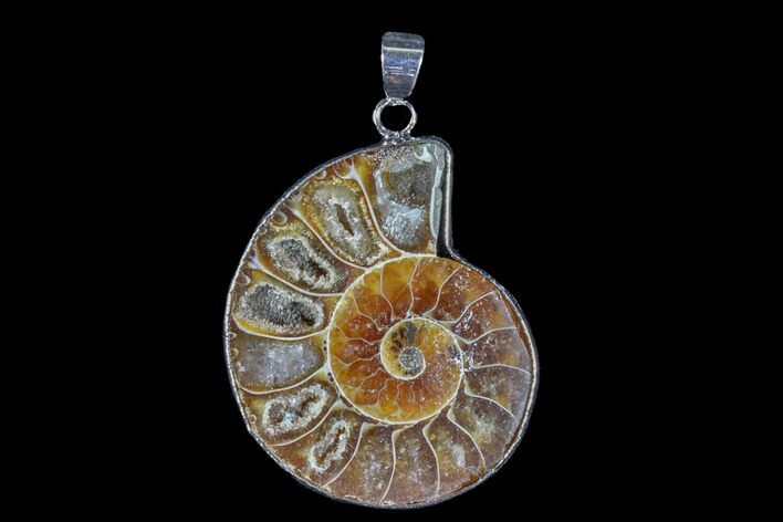 Fossil Ammonite Pendant - Million Years Old #166134